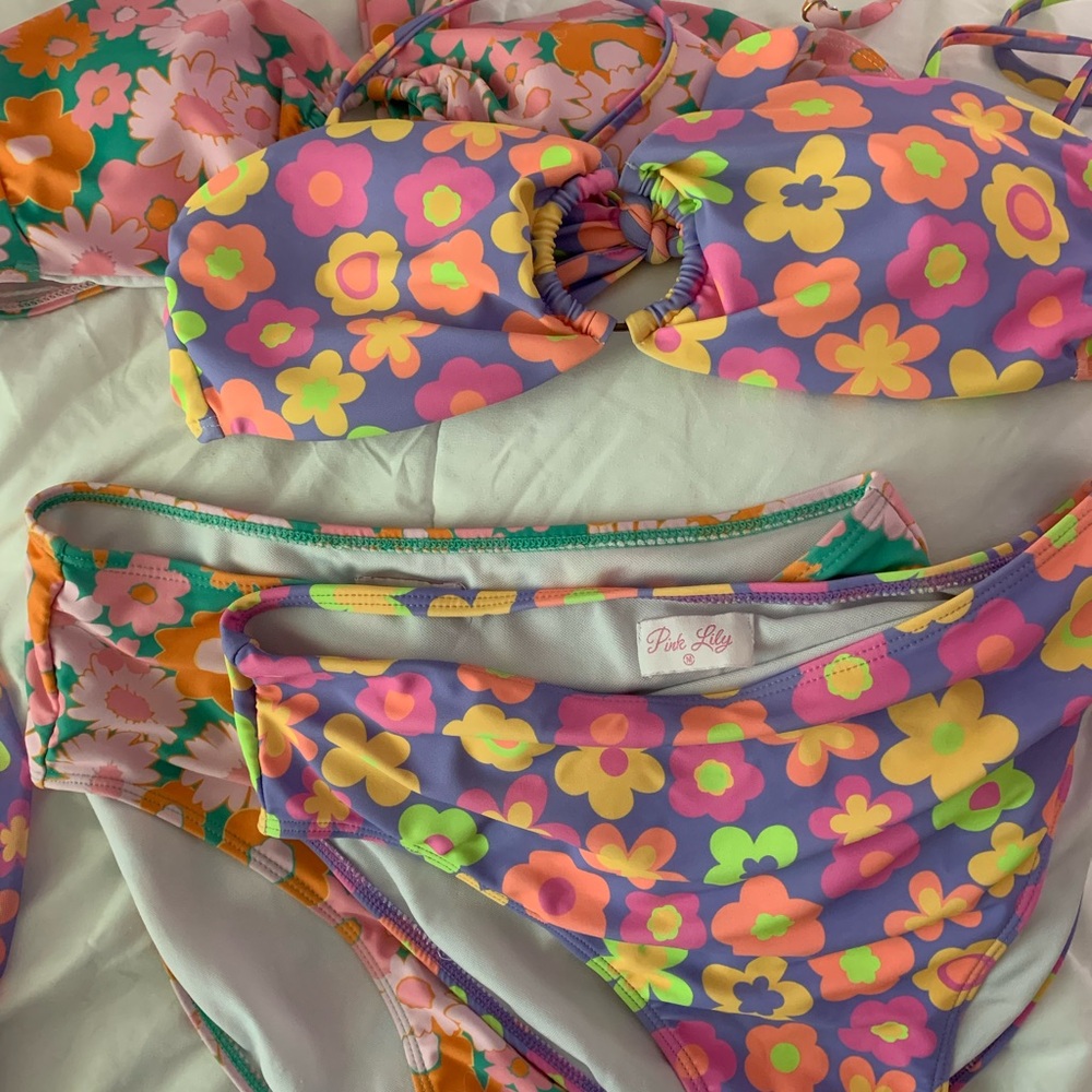 Pink Lily bikinis with skirts